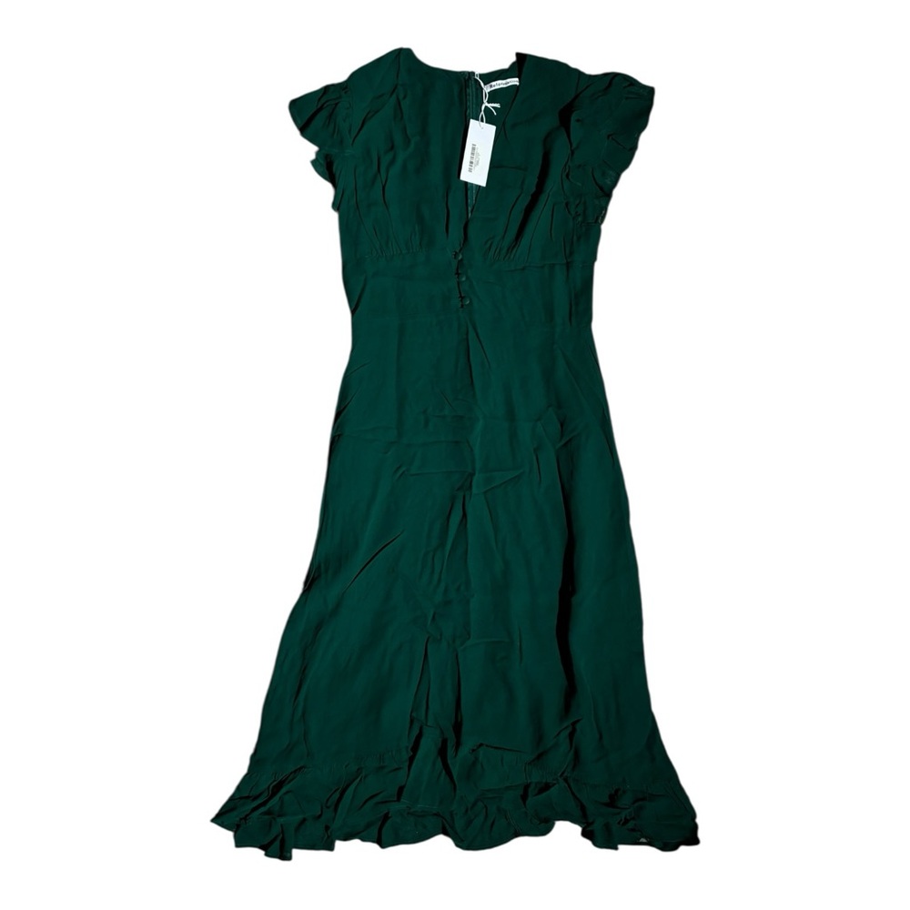 Reformation Riegan Dress Emerald Green - Picture 4 of 6